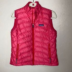 Patagonia pink down puffer vest